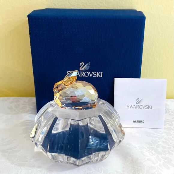 Swarovski Crystal Hare Golden Shadow Rabbit Bunny Figurine 1089876 - Picture 1 of 15